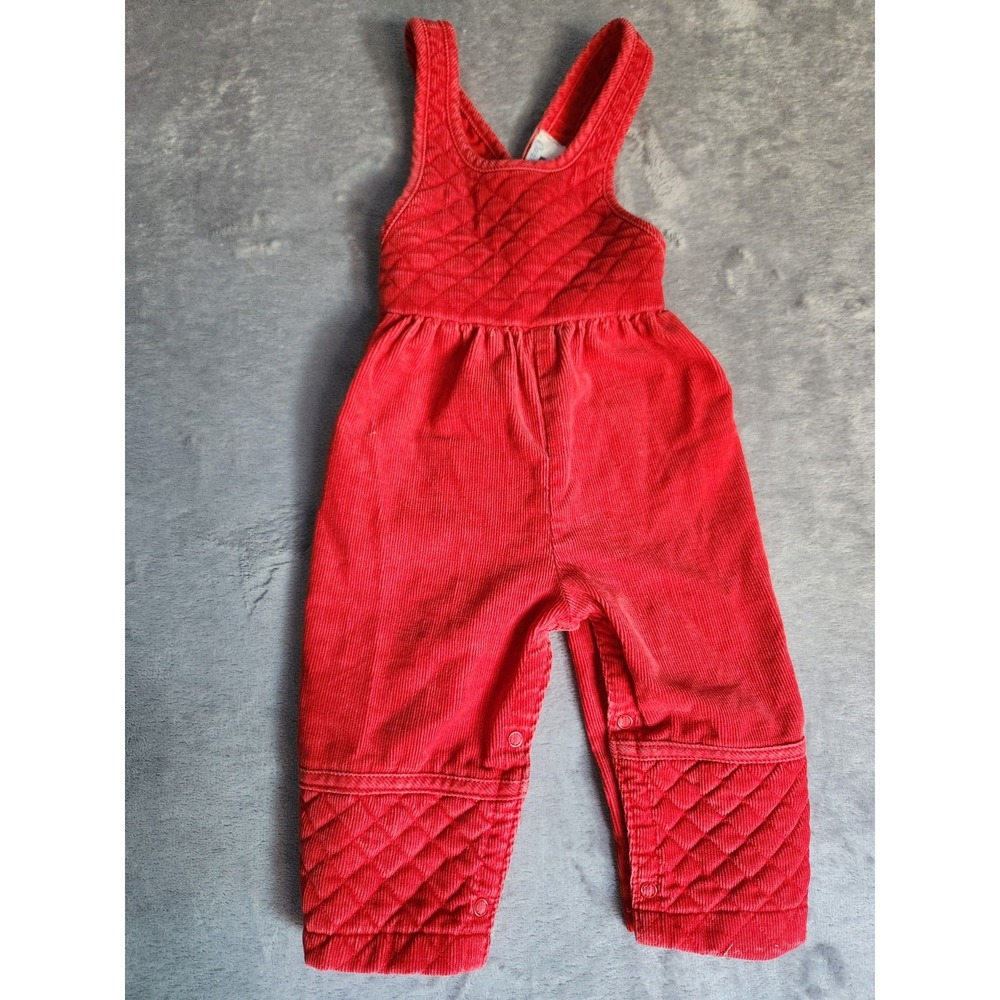 Vintage Carters Baby Toddler Overalls Red Corduroy 12 18 Mos Boys Girls Pants